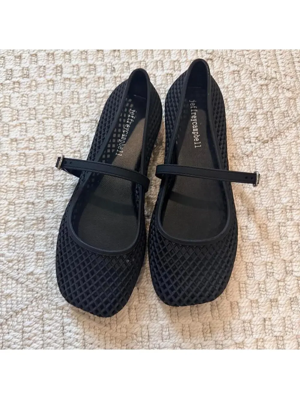 Jeffrey Campbell Women's Black Breeze Jelly Mary Jane Flat